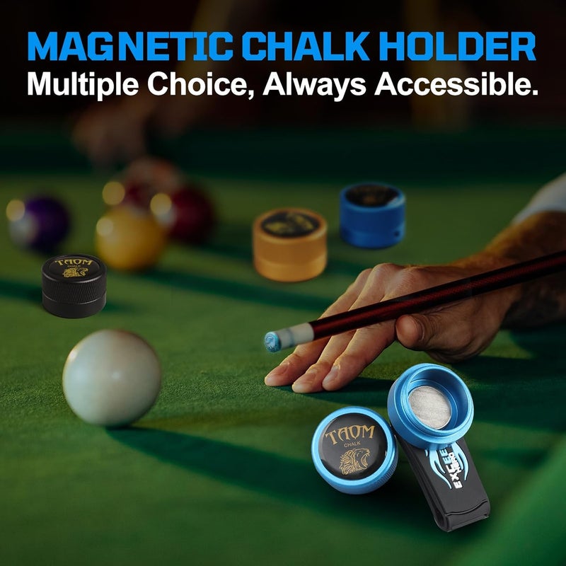 Banly TAOM Round Shaped Pool Chalk Holder, Portable Pool Chalk Cubes, Magnetic Mini Chalk Holder Pool Billiards, Pool Cue Chalk Case Container Box for Billiard Cue Tip Tool Pool Table Snooker Accessories - Image 5